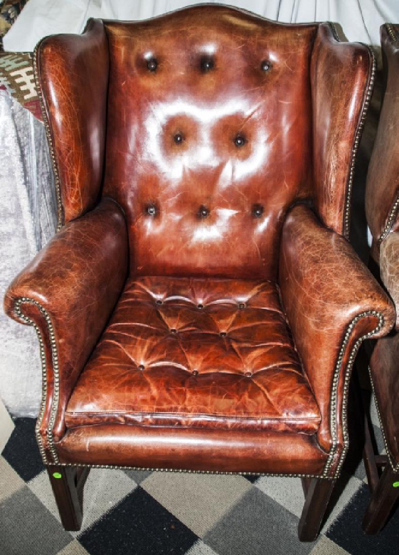 Mid C Chesterfield Style Wingback Leather Armchair (1 of 4)