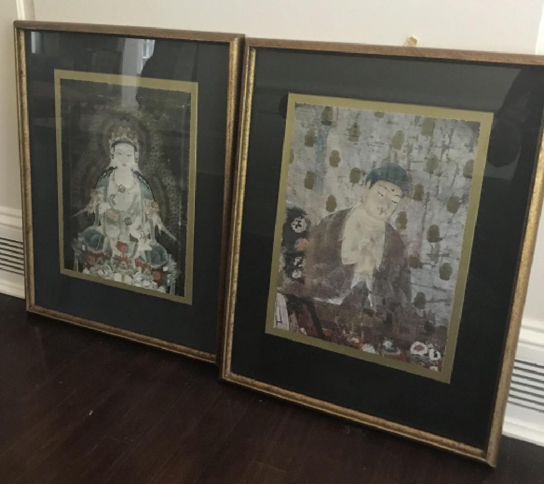 Two Antique Asian Paintings of Buddha Gods (1 of 3)