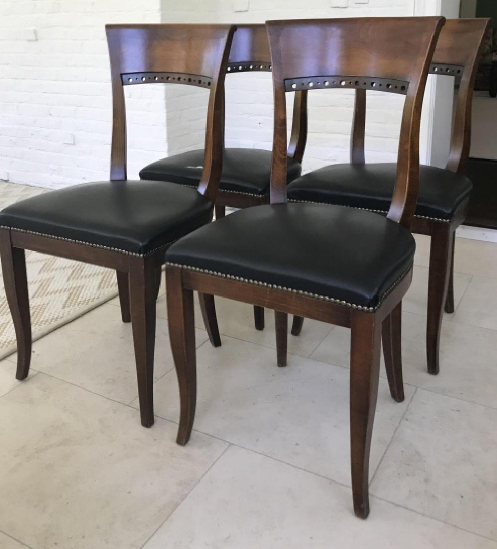 Four Contemporary Dining Chairs w Leather Seats (1 of 3)