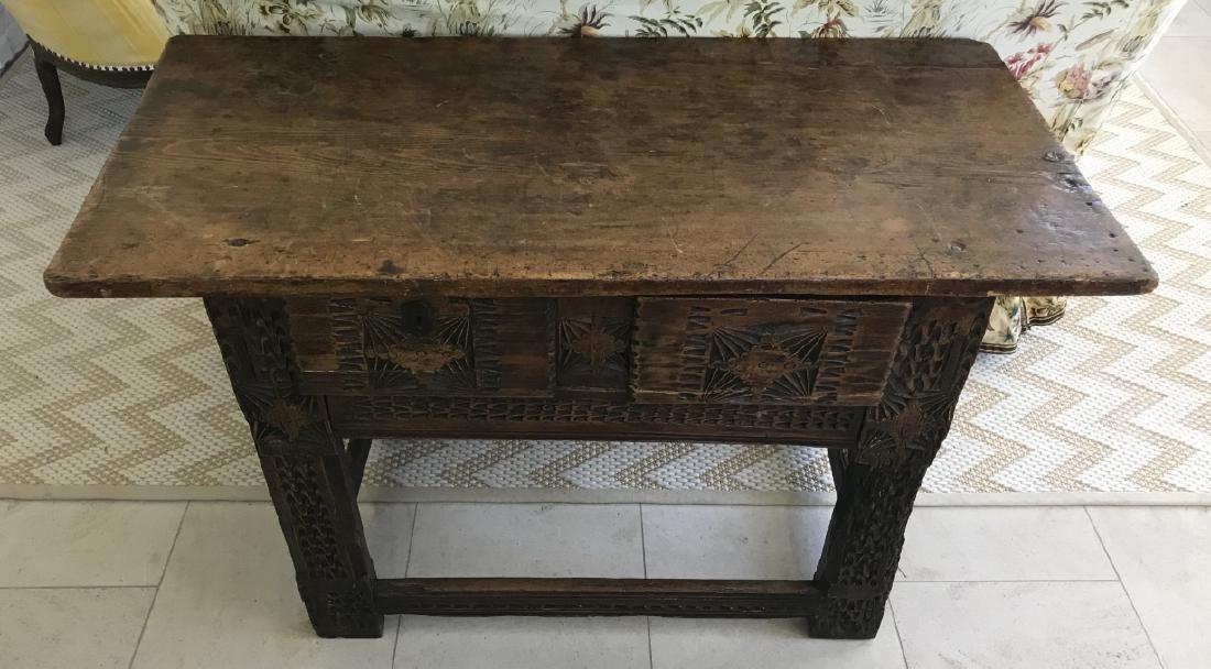 Antique Hand Carved 19th C Hunt Board / Server (1 of 3)