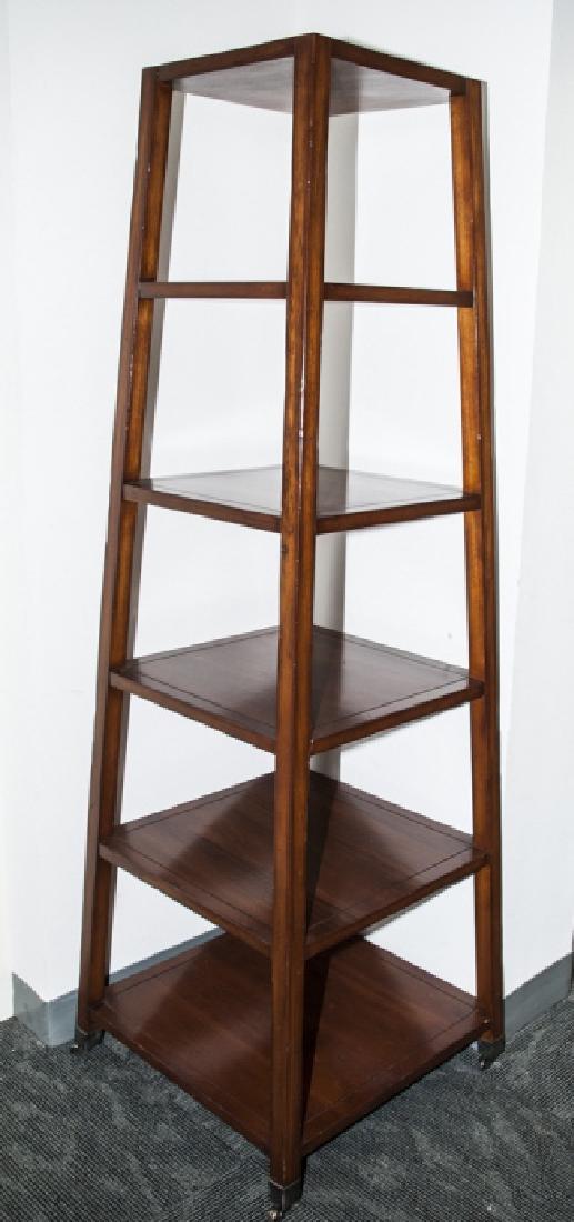 Contemporary Walnut Obelisk Form Bookcase (1 of 4)