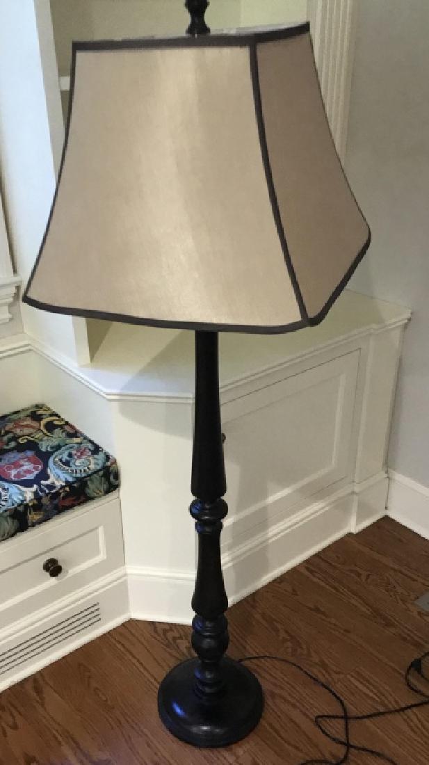 Contemporary Turned Spindle Floor Lamp w Shade (1 of 2)