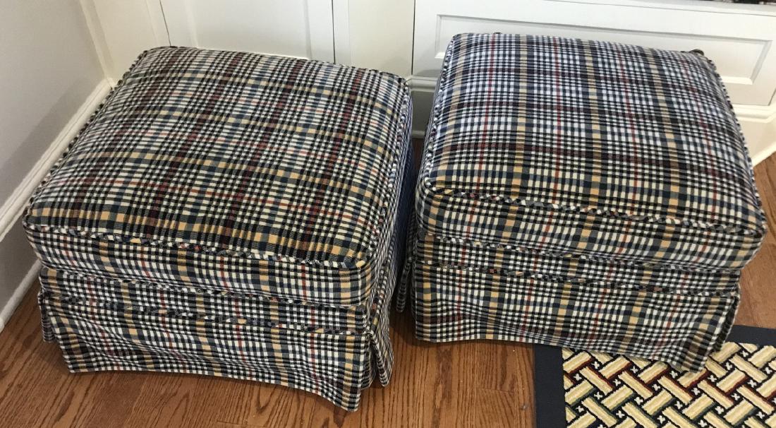 Pair of Contemporary Ottomans w Wheels on Legs (1 of 2)