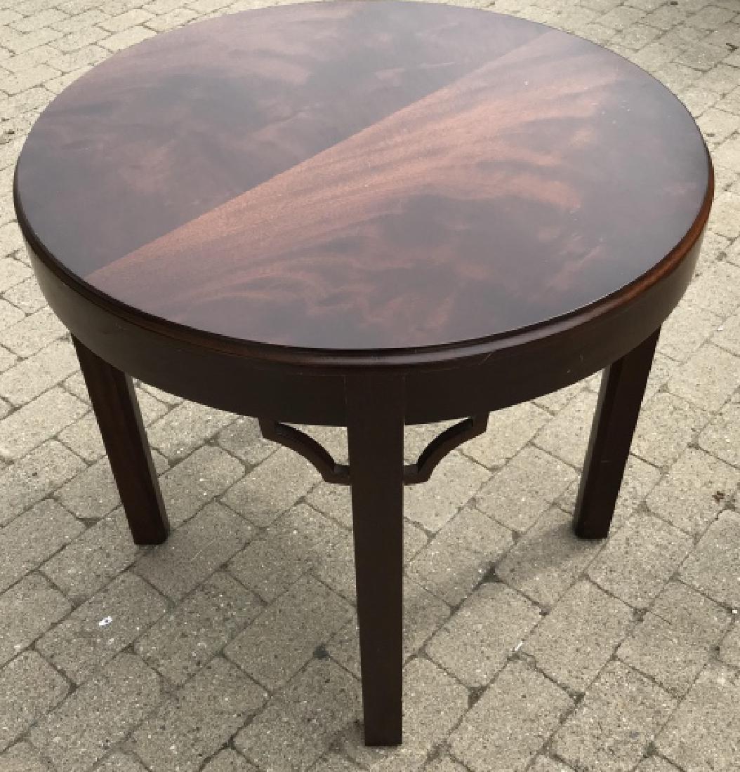 Contemporary Burl Wood Round End Table (1 of 2)