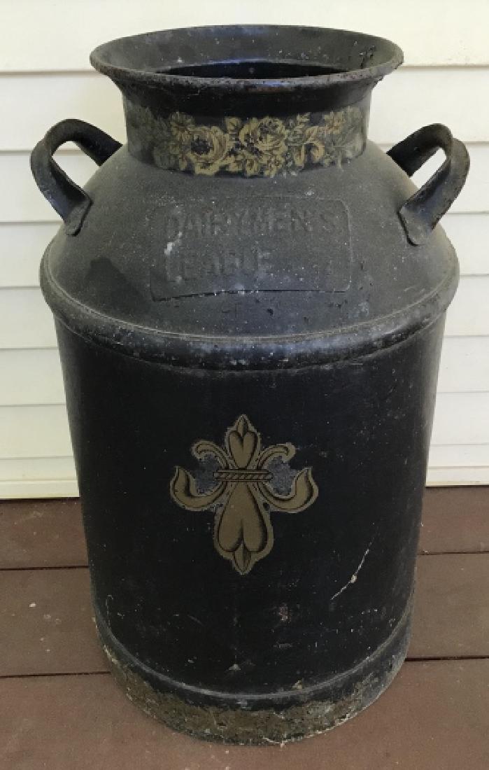 Antique Country American Metal Milk Can: Antique Country American Metal Milk Can. Measures 23 inches in height. From a South Salem, New York Estate Property.