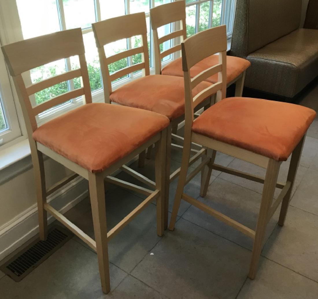 Four Contemporary Custom Upholstered Bar Stools (1 of 4)