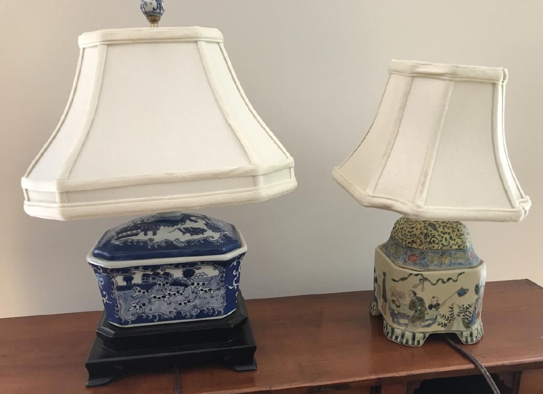 Two Chinese Porcelain Vase Mount Table Lamps (1 of 2)