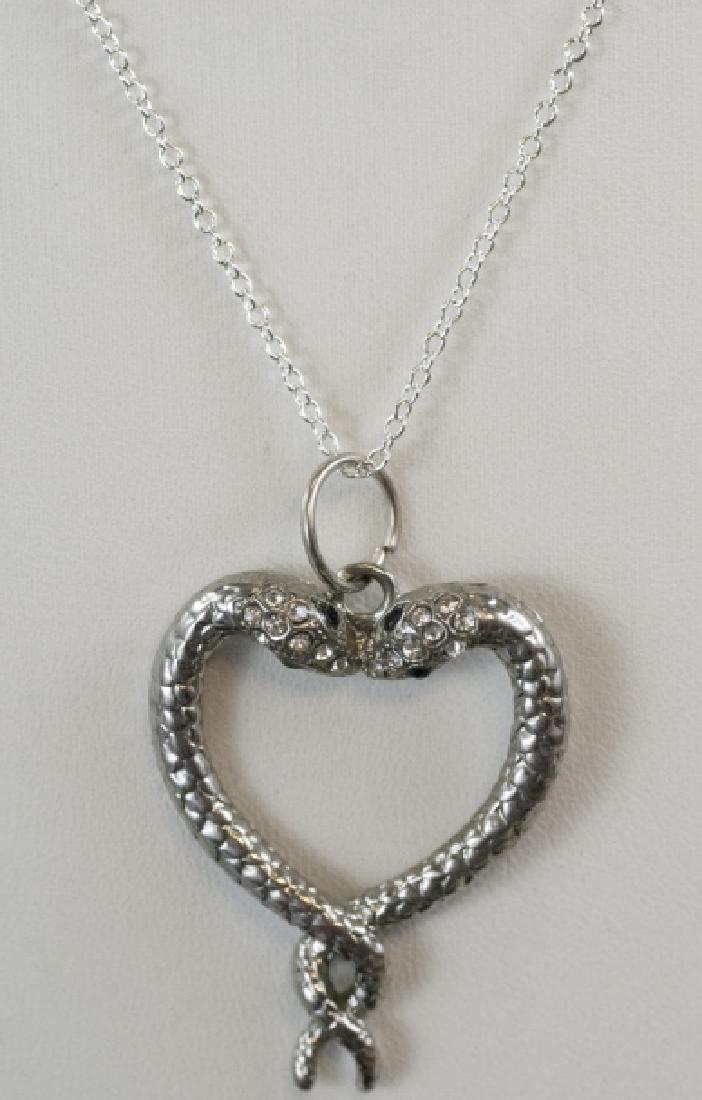 Double Snake Heart Pendant on Sterling Chain (1 of 4)