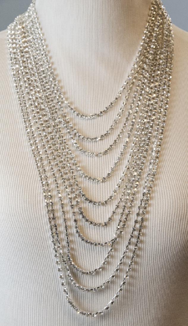 Vintage Multi Strand Rhinestone Statement Necklace (1 of 6)