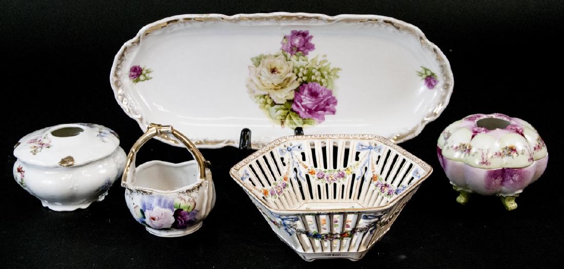 Lot of Vintage / Antique German Porcelain Vanity (1 of 5)