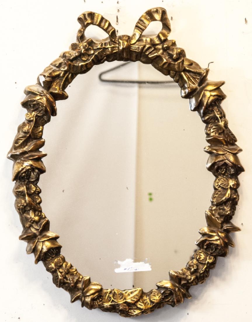 Italian Gilt Plaster Oval Mirror (1 of 3)