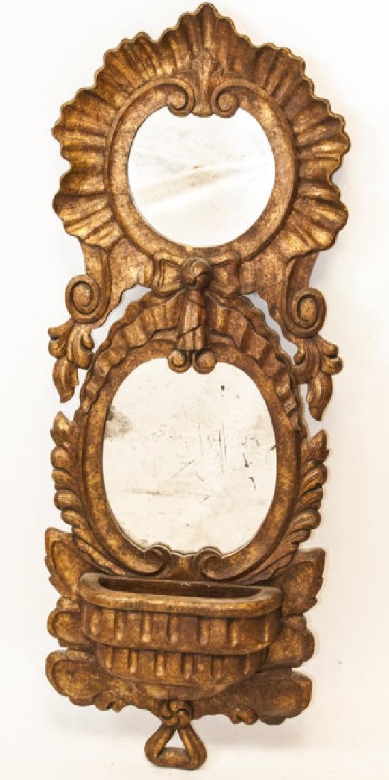 Antique Italian Baroque Double Mirror Wall Pocket (1 of 4)