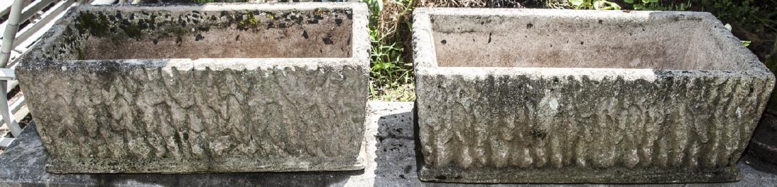 Pair  Antique Cast Stone Garden Troughs / Boxes (1 of 3)