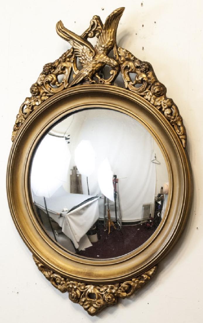 Federal Style Gold Painted Convex Eagle Mirror (1 of 5)