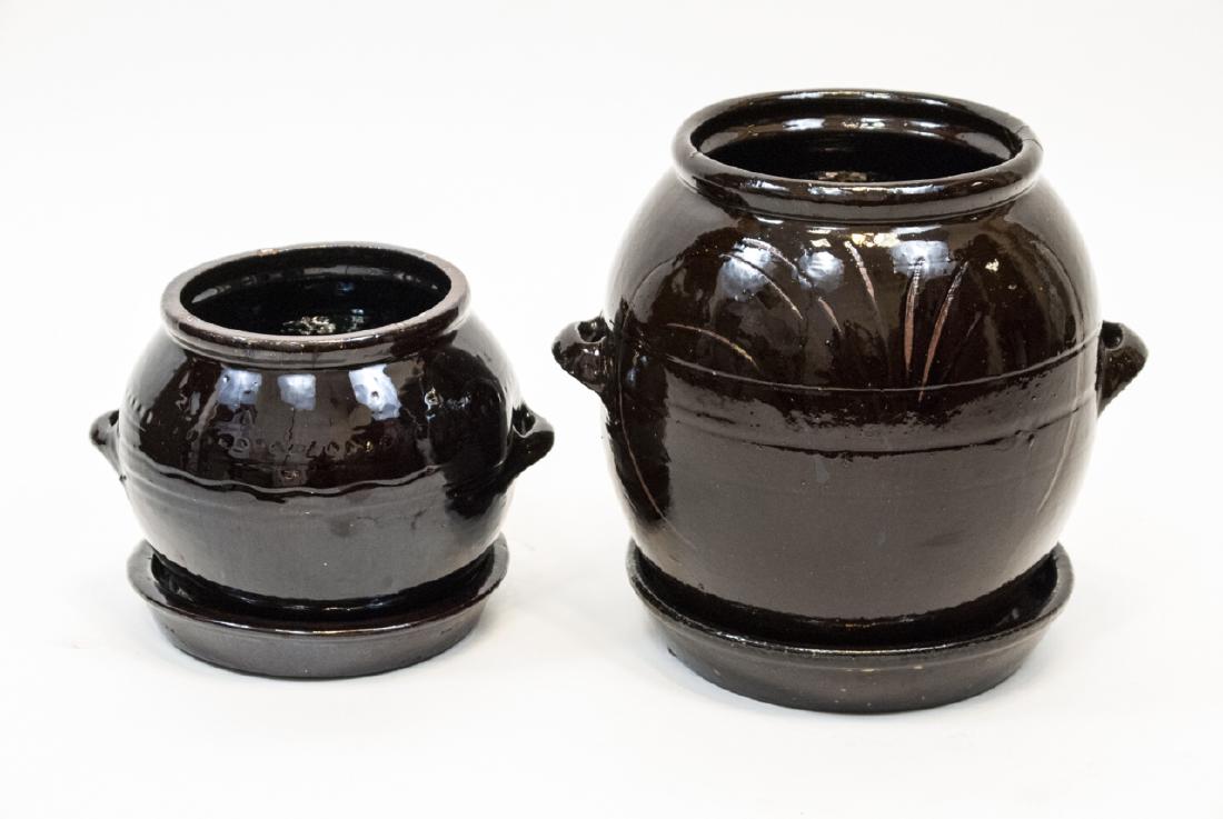 Two Vintage Korean Glazed Pottery Kimchi Pots (1 of 6)