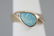 Modernist 14kt Yellow Gold Opal & Diamond Ring - 4