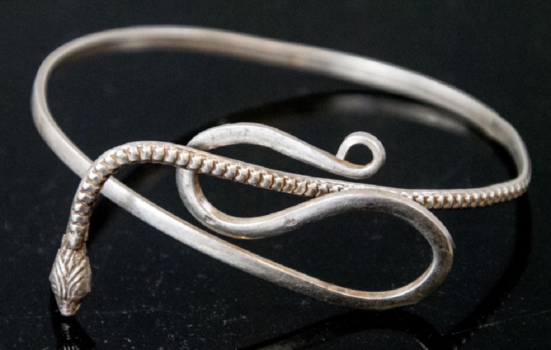 Estate Sterling Silver Snake Bangle Bracelet (1 of 5)