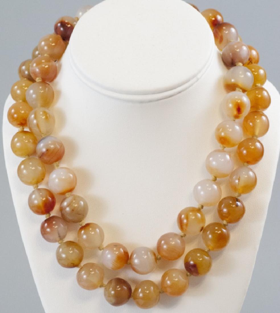 Double Strand Hand Knotted Specimen Agate Necklace (1 of 6)