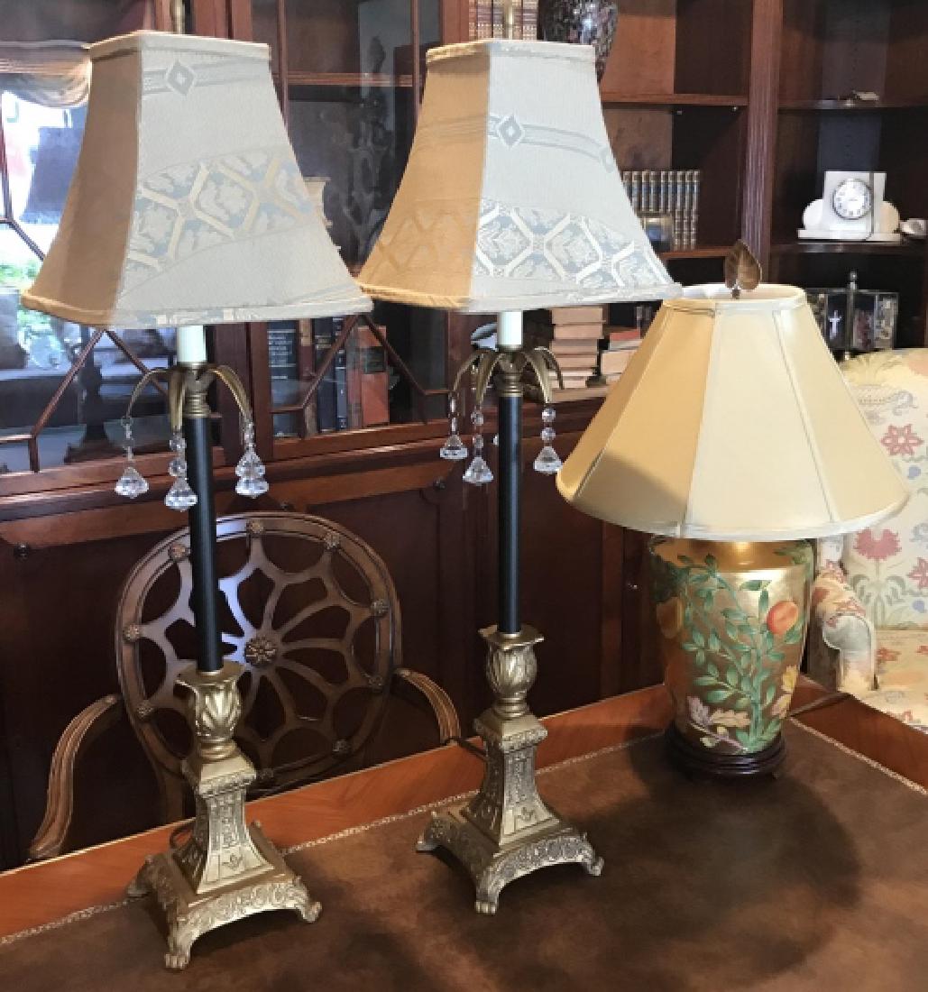 Pair of Candlesticks Lamps & Chinese Style Lamp (1 of 3)