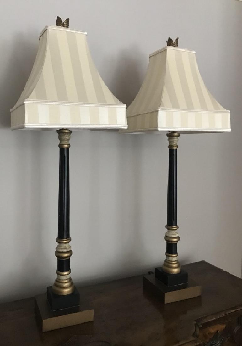 Pair of Contemporary Candlestick Form Table Lamps (1 of 2)