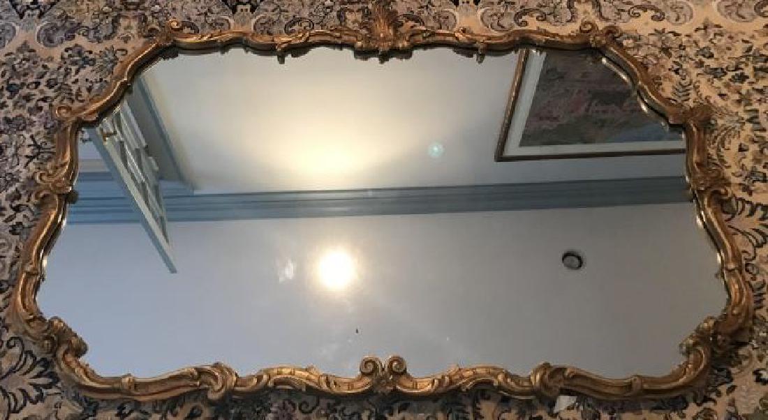 Large Hollywood Regency Style Gold Tone Mirror (1 of 2)