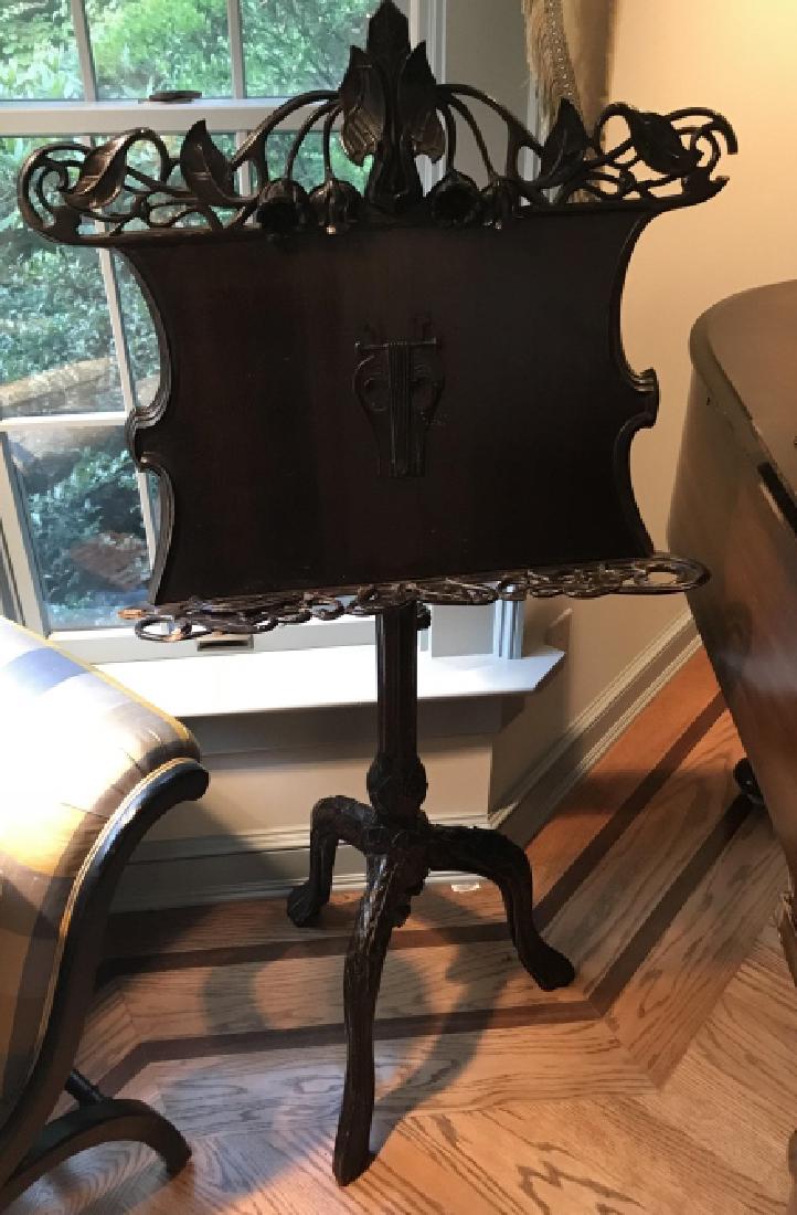 Antique Black Forest Style Carved Music Stand (1 of 4)