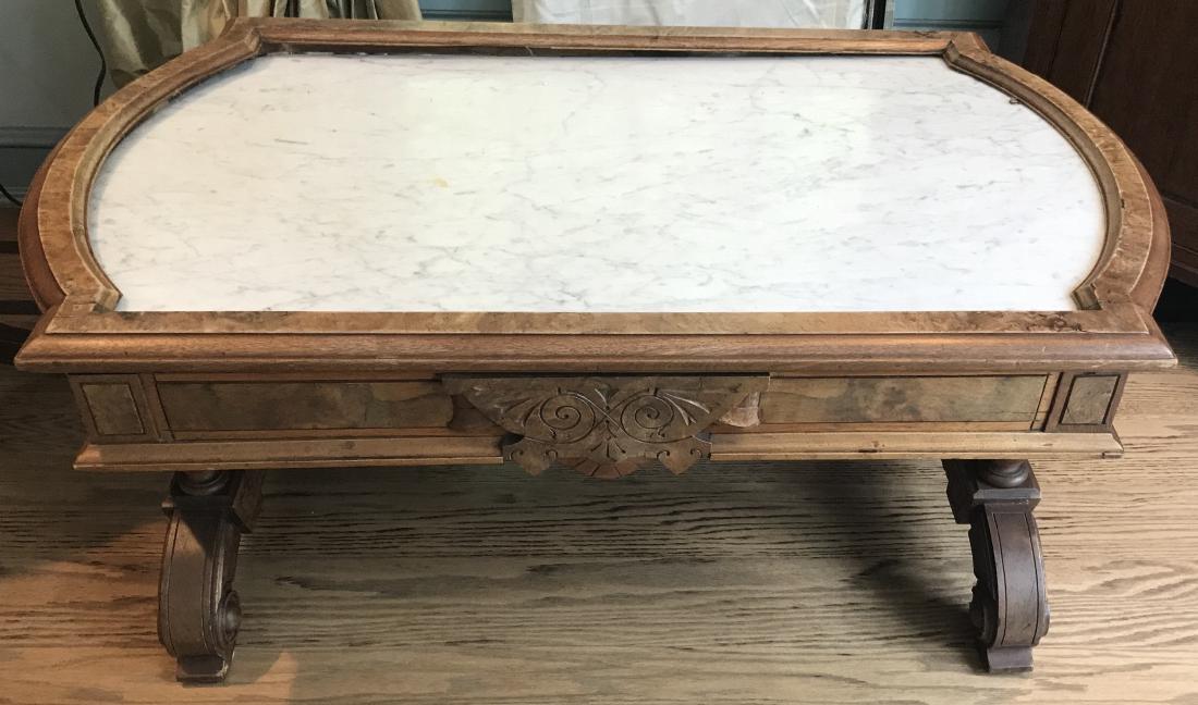Antique Victorian Marble Top Coffee Table (1 of 3)