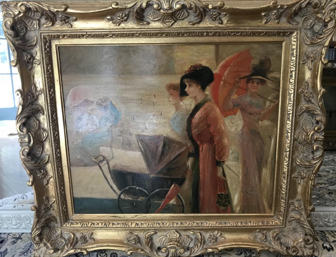 Framed French Style Painting of Fashionable Women (1 of 3)