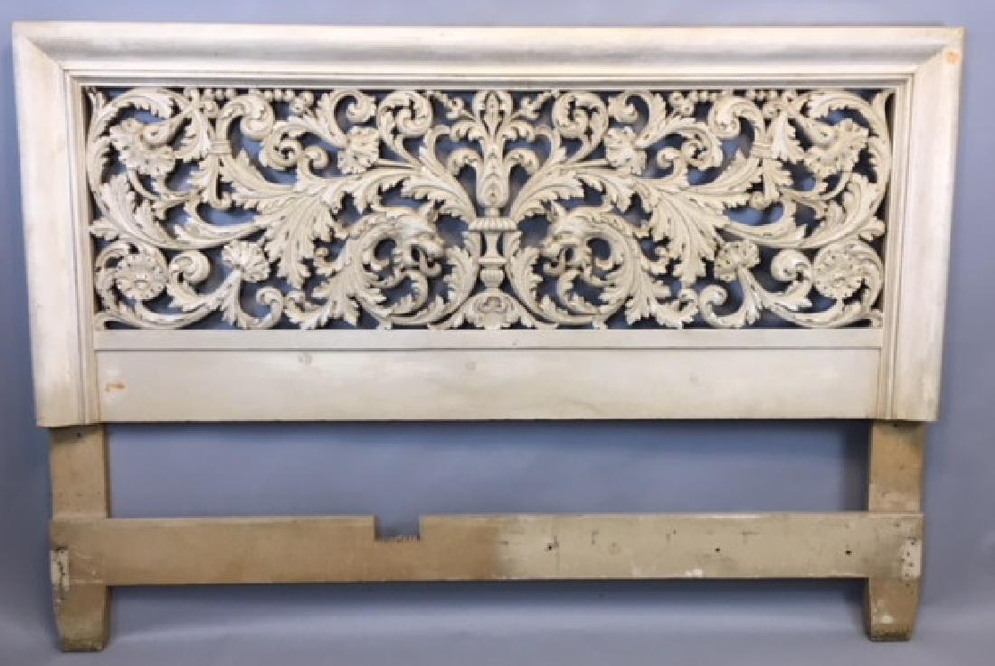 Antique Renaissance Revival Carved Head Board (1 of 3)