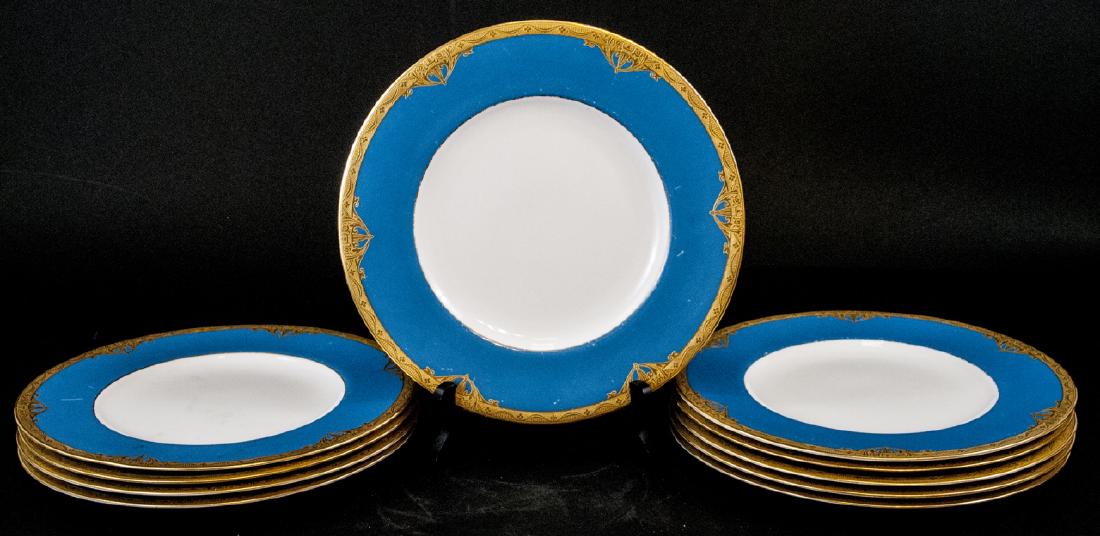 10 Royal Worcester Imperial Blue Dinner Plates (1 of 6)