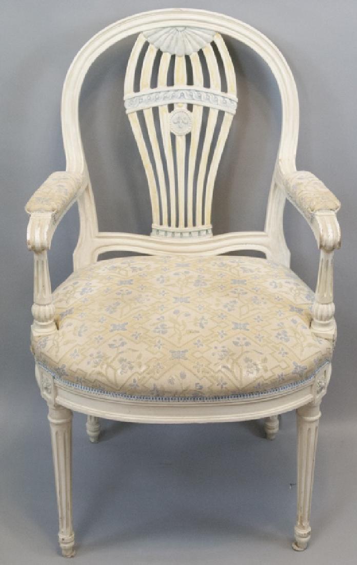 French Louis XVI Style Painted Balloon-Back Chair (1 of 5)