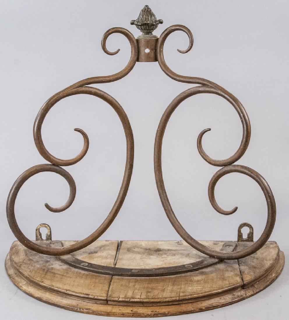 Antique French  Wrought Iron & Wood Wall Bracket (1 of 4)