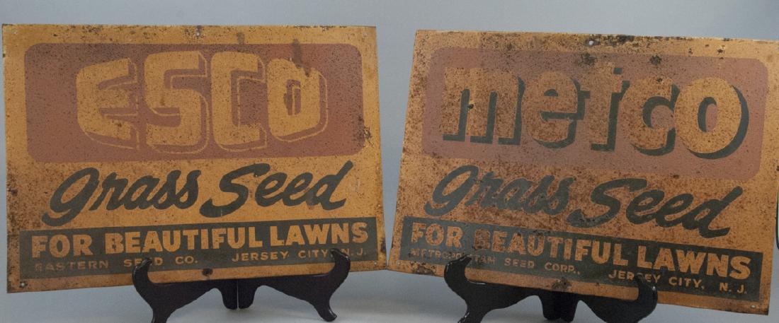 Two Antique Advertising Tin Signs - Grass Seeds (1 of 3)