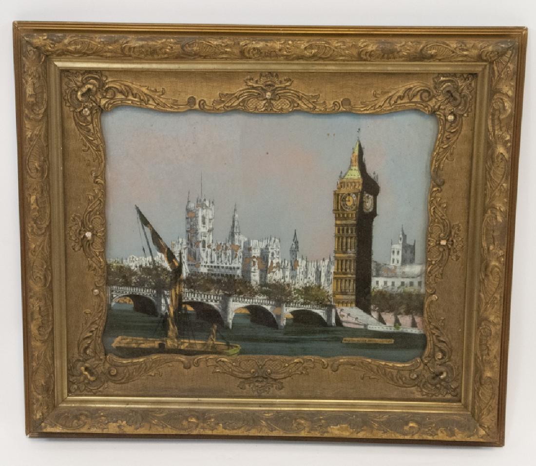 Antique Reverse Painting on Glass of London (1 of 5)