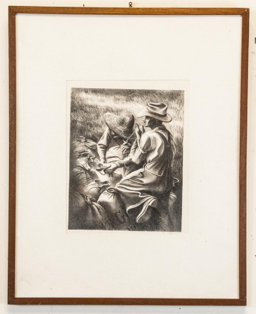Joe Jones Missouri Wheat Farmers Lithograph Signed (1 of 5)