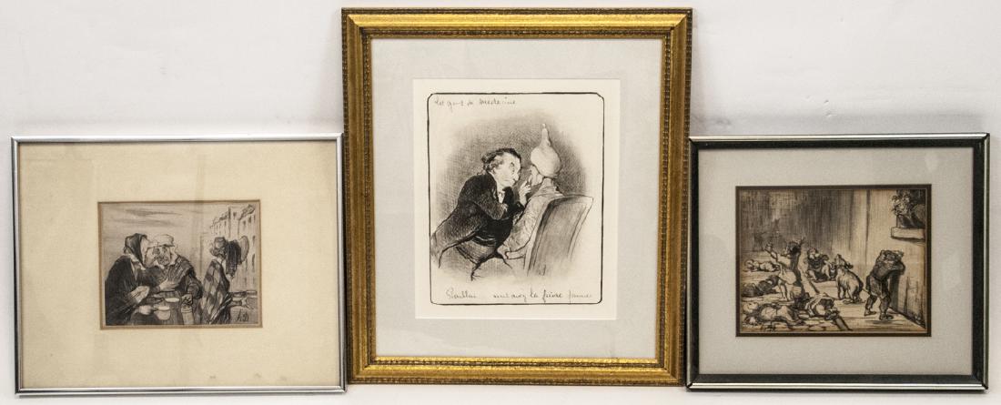 Three 19th C Honore Daumier French Lithographs (1 of 11)