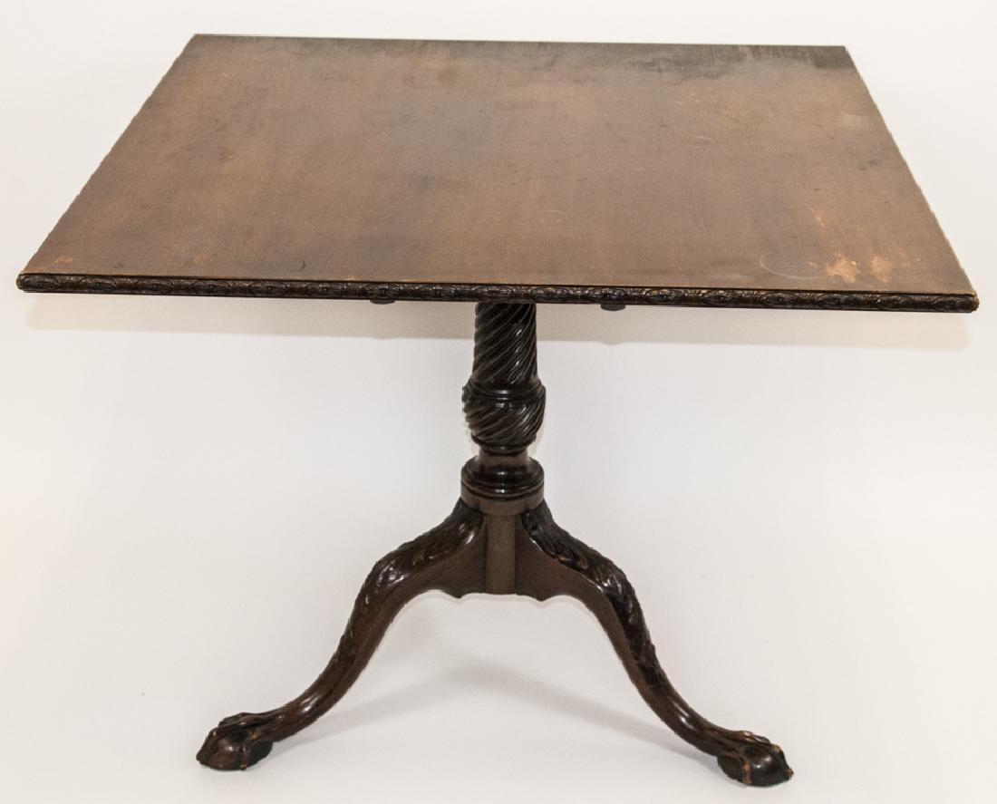 19th C Square Tilt Top Table W Claw & Ball Feet (1 of 9)