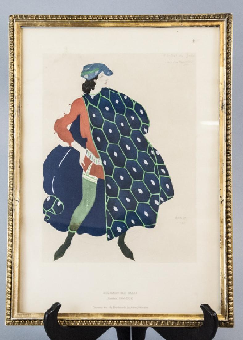 Early 20th C Leon Bakst Hand Painted Lithograph (1 of 4)