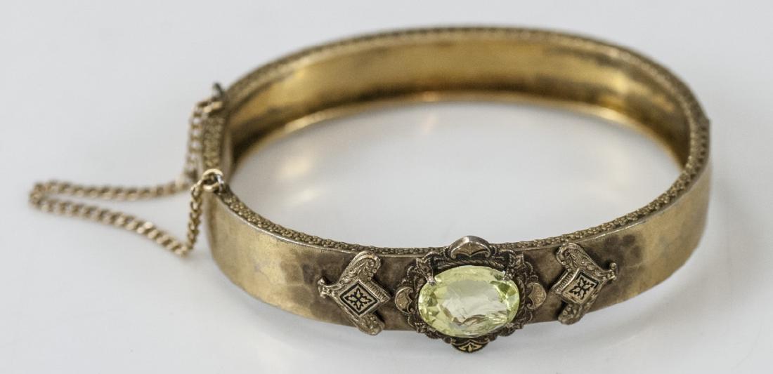 Antique Gold Filled Bangle Bracelet w Paste (1 of 8)
