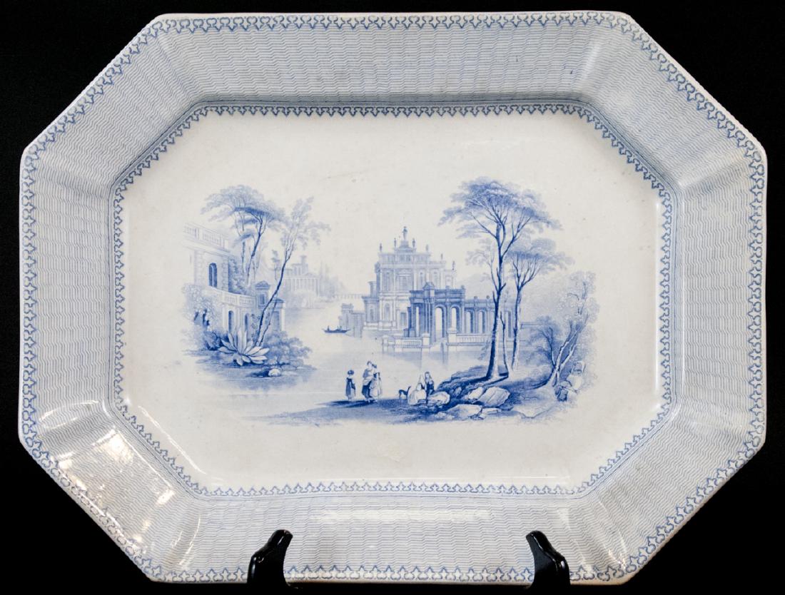 Antique English Blue & White Ironstone Platter (1 of 8)