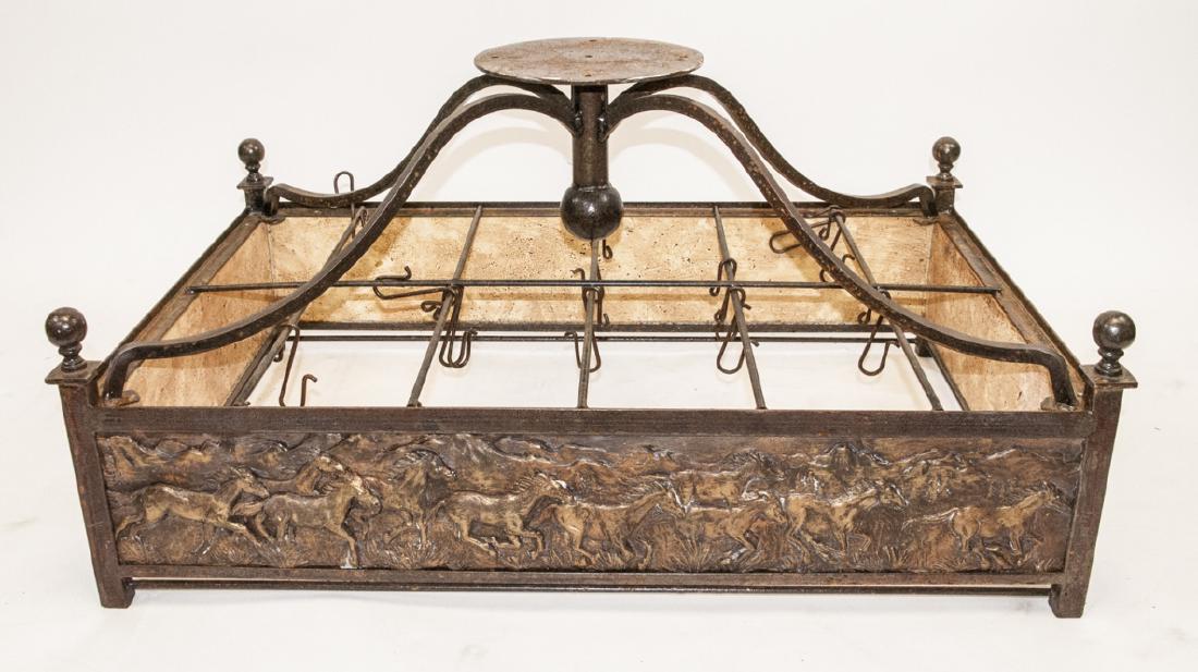 Equestrian Motif Over Counter Hanging Pot Rack (1 of 8)