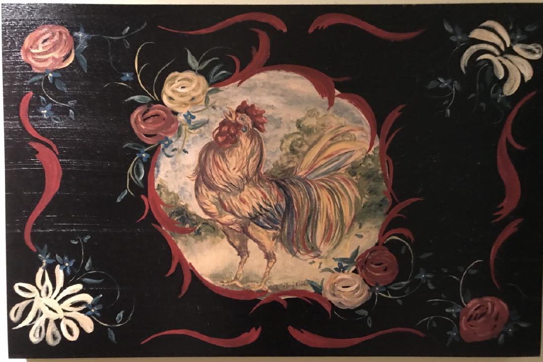 American Folk Art Style Print of Rooster on Canvas (1 of 4)