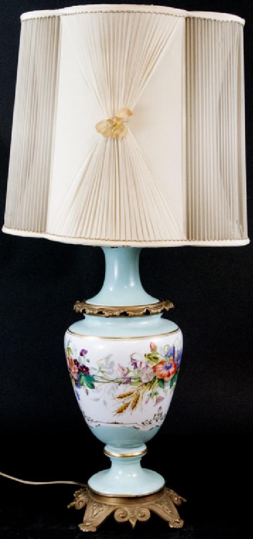 French Rococo Style Porcelain & Enamel Table Lamp (1 of 5)