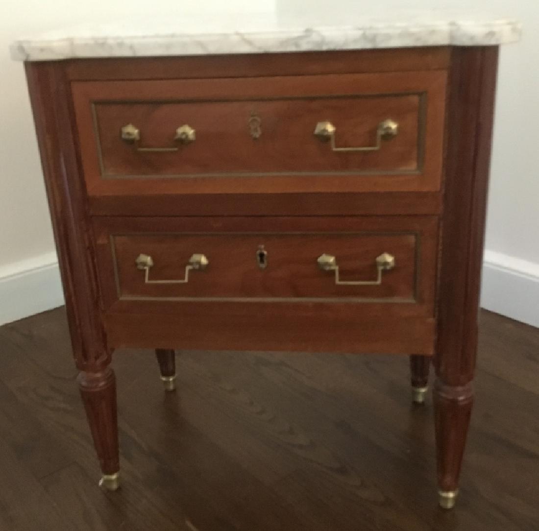 Louis XVI Style Side Table W Marble Top (1 of 4)