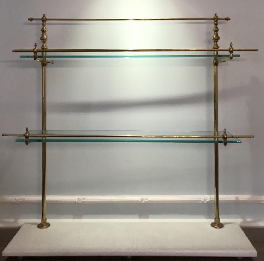 French Style White Marble & Gilt Brass Wall Shelf (1 of 3)