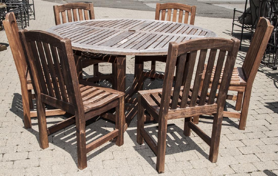 Teak Outdoor Table and 6 Chairs (1 of 5)