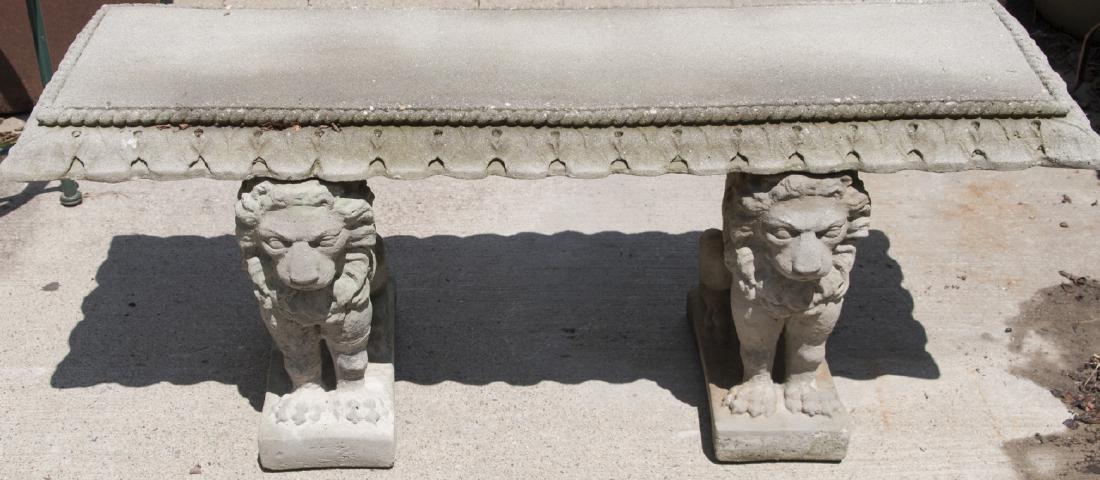 Ant. Neo Classical Style Cast Stone Garden Bench (1 of 8)