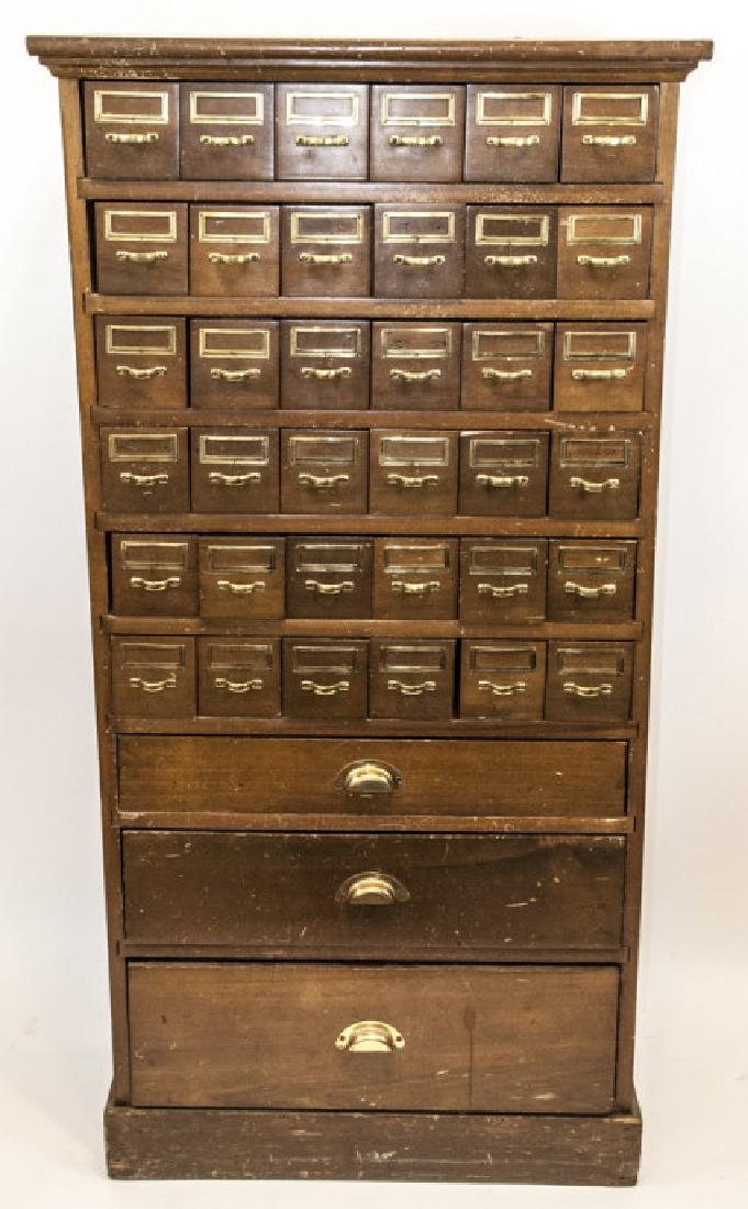 Vtg Library / Apothecary 36 Over 3 Card Cabinet (1 of 6)