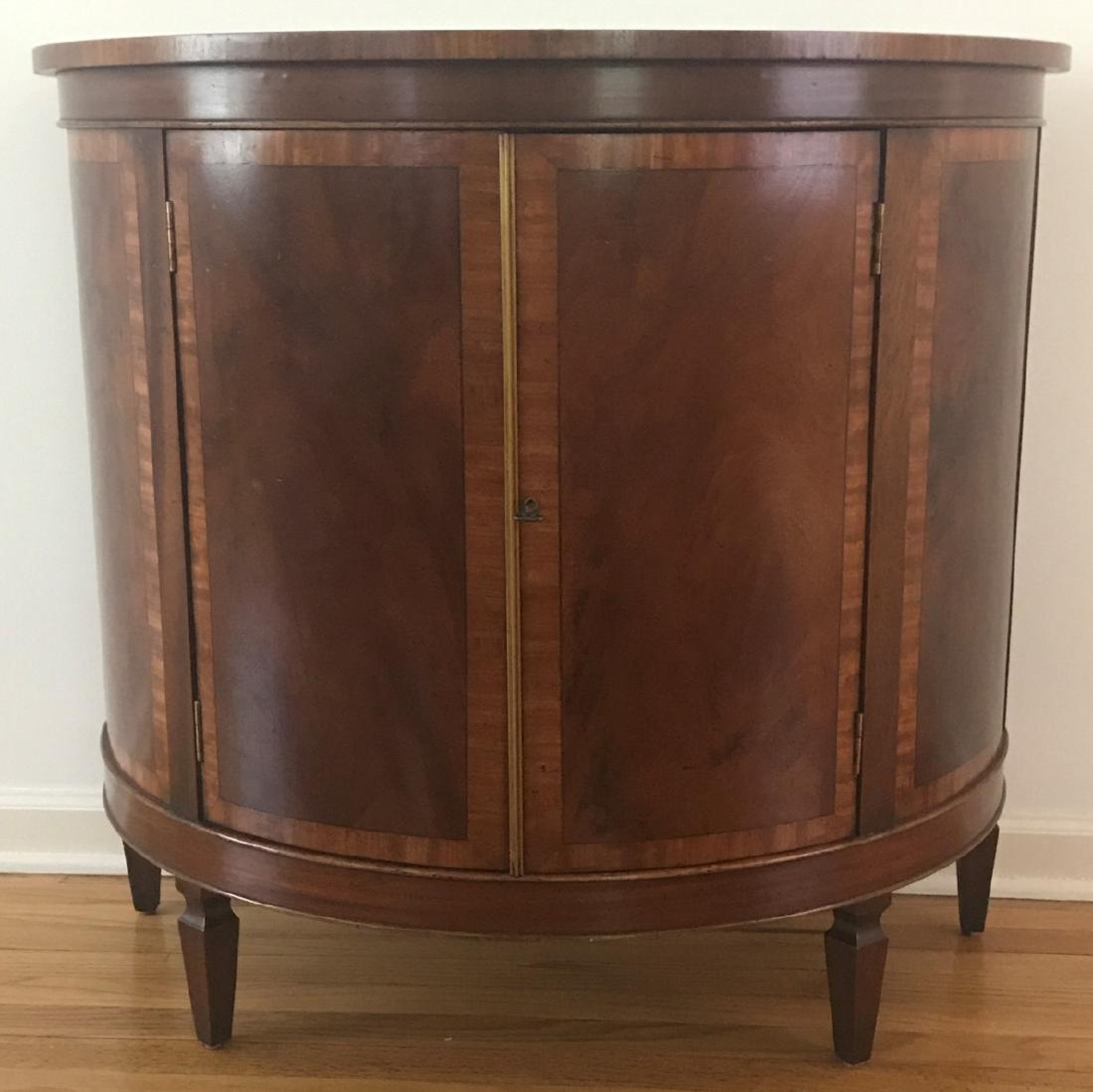 Mahogany Bow Front Side Table W Cabinet (1 of 4)