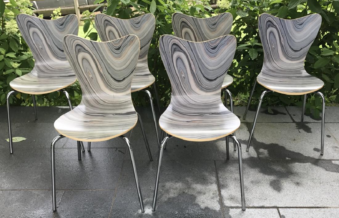 Six Modern West Elm Scoop Back Dining Chairs (1 of 6)